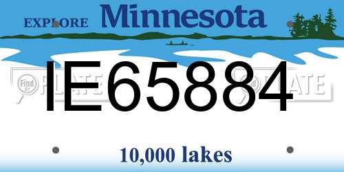 IE65884 Minnesota License Plate