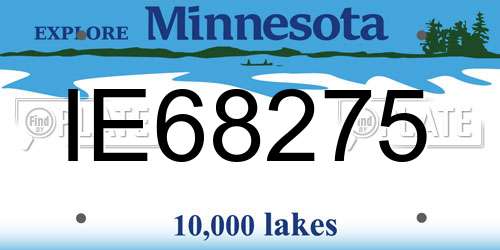 IE68275 Minnesota License Plate