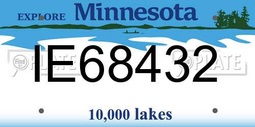 IE68432 Minnesota License Plate