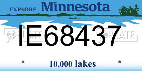 IE68437 Minnesota License Plate