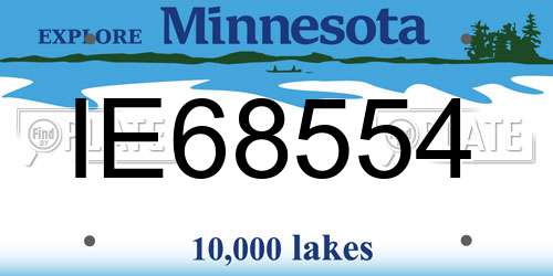 IE68554 Minnesota License Plate