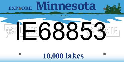 IE68853 Minnesota License Plate