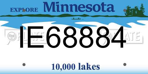 IE68884 Minnesota License Plate