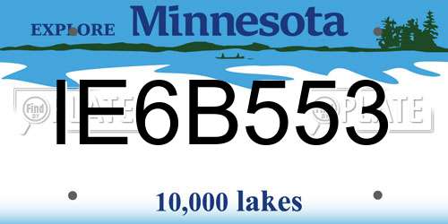 IE6B553 Minnesota License Plate