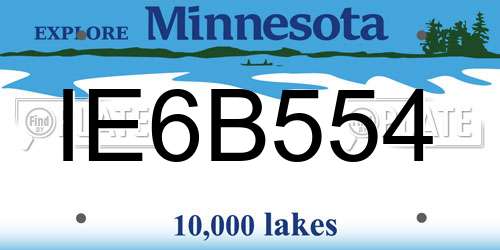 IE6B554 Minnesota License Plate