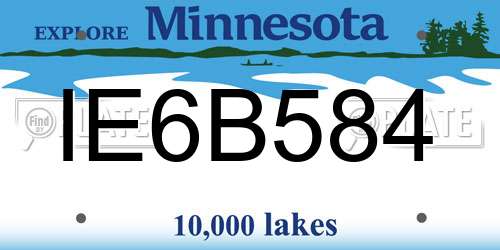 IE6B584 Minnesota License Plate