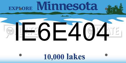 IE6E404 Minnesota License Plate