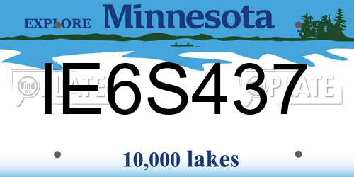 IE6S437 Minnesota License Plate