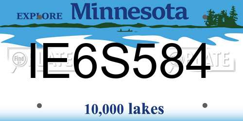 IE6S584 Minnesota License Plate
