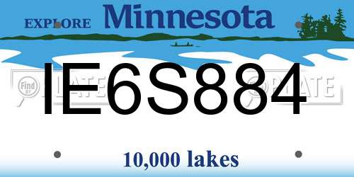 IE6S884 Minnesota License Plate