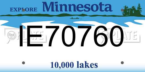 IE70760 Minnesota License Plate