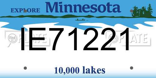 IE71221 Minnesota License Plate