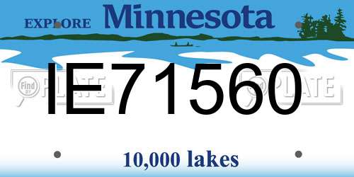 IE71560 Minnesota License Plate