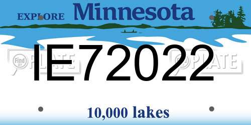 IE72022 Minnesota License Plate