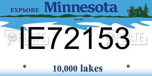 IE72153 Minnesota License Plate