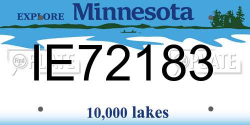 IE72183 Minnesota License Plate