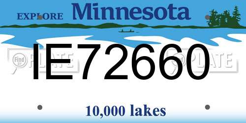 IE72660 Minnesota License Plate