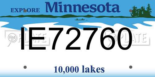 IE72760 Minnesota License Plate