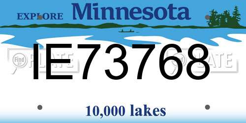 IE73768 Minnesota License Plate
