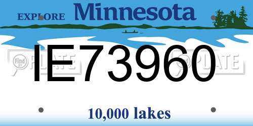 IE73960 Minnesota License Plate