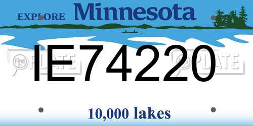 IE74220 Minnesota License Plate