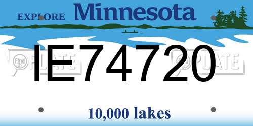 IE74720 Minnesota License Plate
