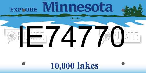 IE74770 Minnesota License Plate