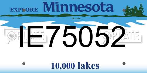 IE75052 Minnesota License Plate