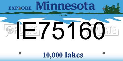 IE75160 Minnesota License Plate