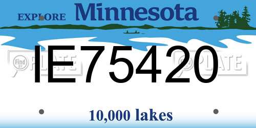 IE75420 Minnesota License Plate