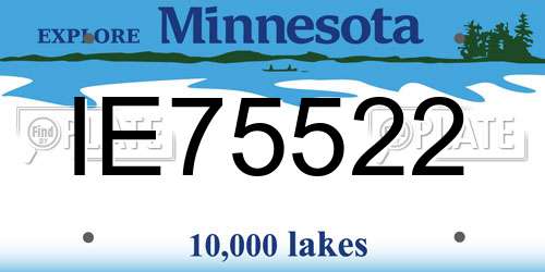 IE75522 Minnesota License Plate