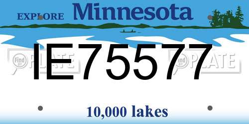 IE75577 Minnesota License Plate