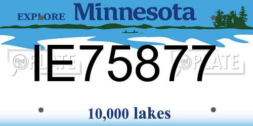 IE75877 Minnesota License Plate