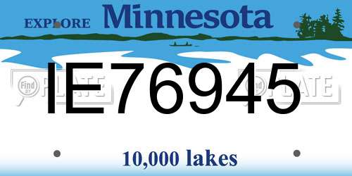 IE76945 Minnesota License Plate