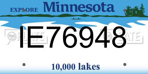 IE76948 Minnesota License Plate