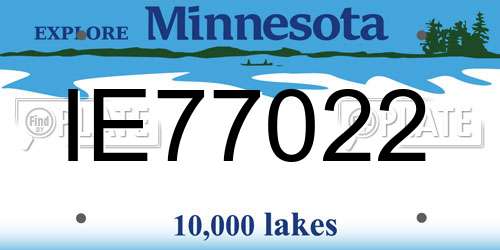 IE77022 Minnesota License Plate