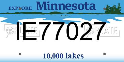 IE77027 Minnesota License Plate