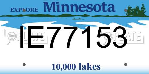 IE77153 Minnesota License Plate