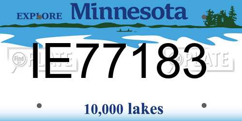IE77183 Minnesota License Plate