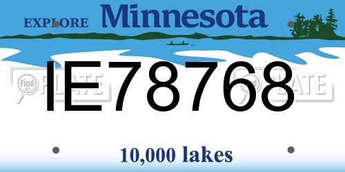 IE78768 Minnesota License Plate
