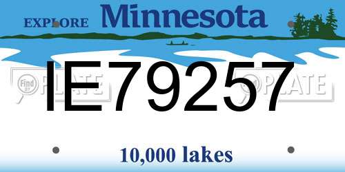 IE79257 Minnesota License Plate