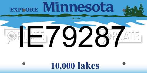 IE79287 Minnesota License Plate
