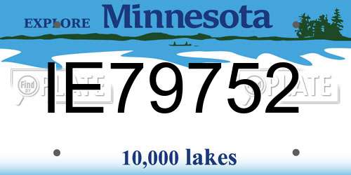 IE79752 Minnesota License Plate