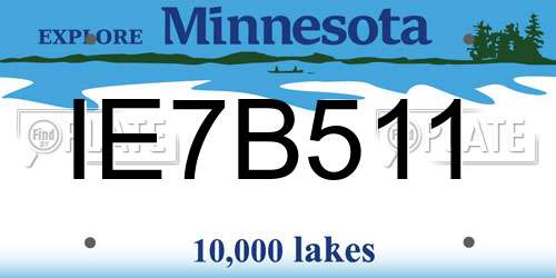 IE7B511 Minnesota License Plate