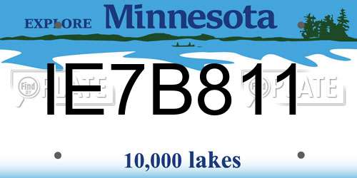 IE7B811 Minnesota License Plate