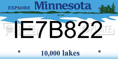 IE7B822 Minnesota License Plate
