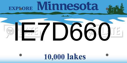 IE7D660 Minnesota License Plate