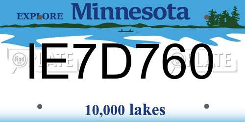 IE7D760 Minnesota License Plate