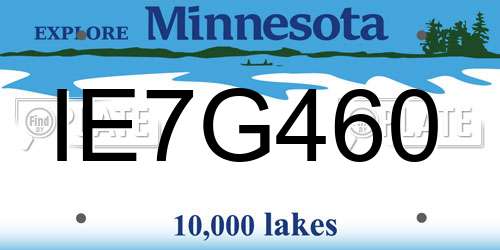 IE7G460 Minnesota License Plate