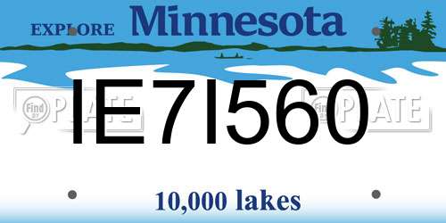 IE7I560 Minnesota License Plate